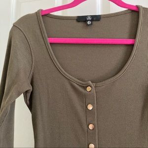 Misguided ASOS ribbed long sleeve midi dress 2 xs